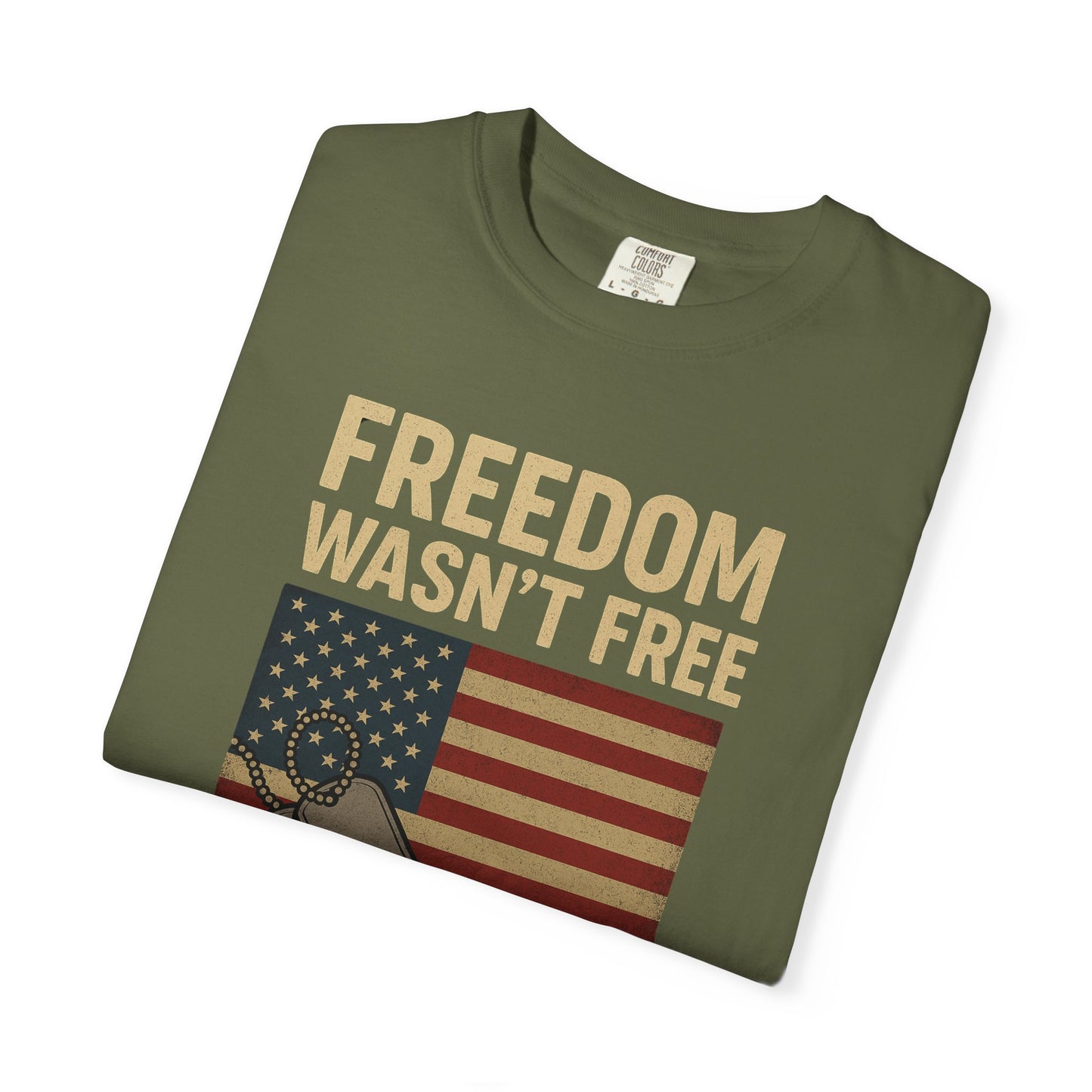 Patriotic Freedom T-Shirt - Unisex Garment-Dyed Tee for Veterans, Memorial Day, Independence Day, Everyday Wear, Stylish Casual Top