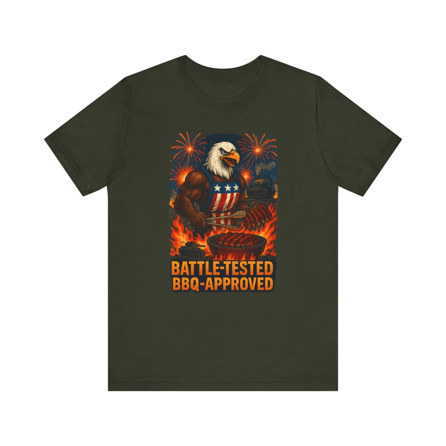 Patriotic BBQ Eagle Tee - Perfect for Independence Day, BBQs, and Casual Outings, Unisex Tee, Fireworks Shirt, Summer Apparel, Holiday Gift