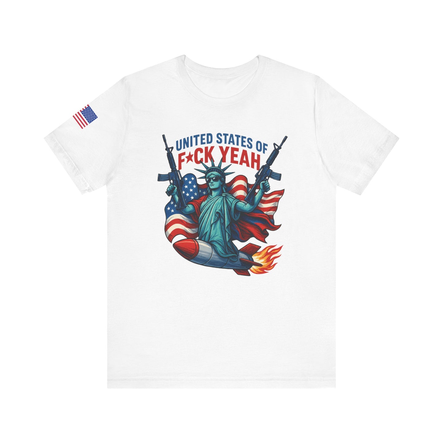 United State of F*CK YEA Patriotic Graphic T-Shirt, Freedom Tee, USA Shirt, 4th of July Top, Independence Day Wear, Statement Tee