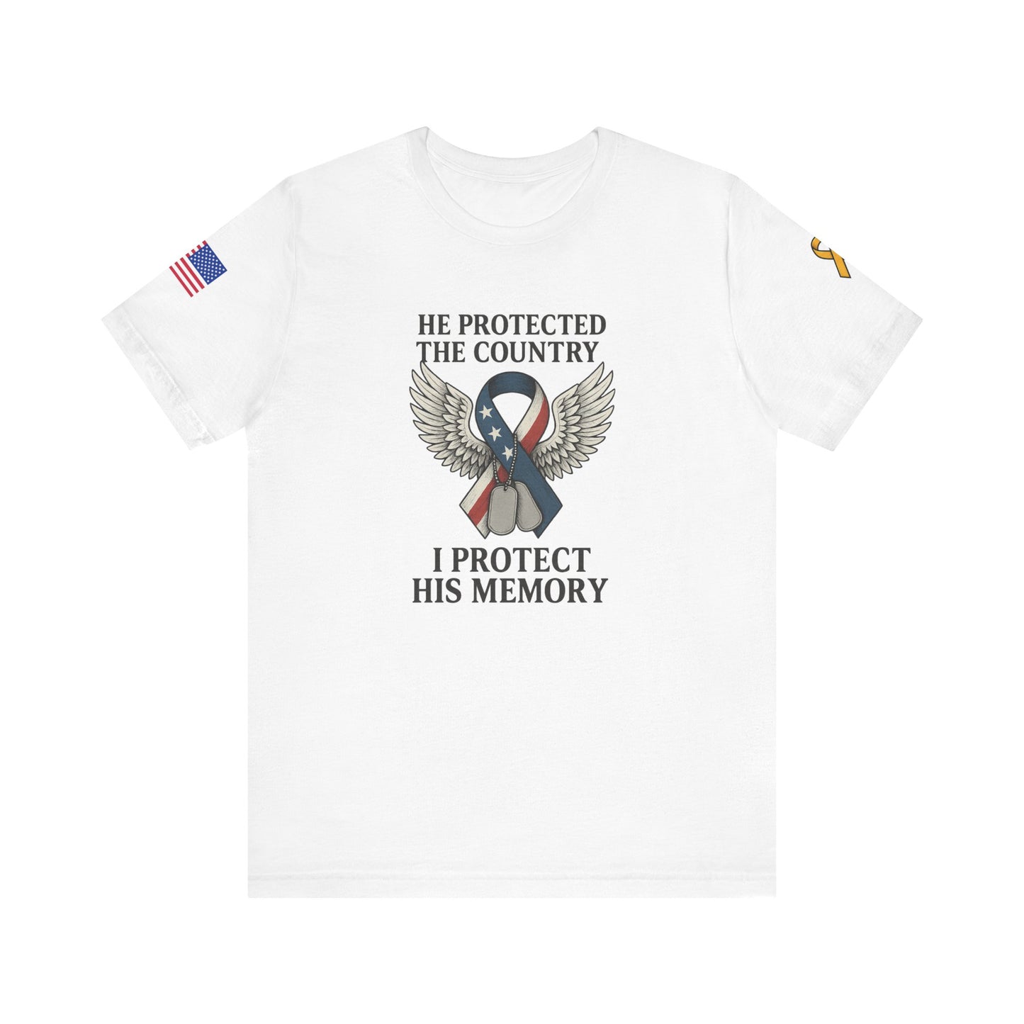 Memorial Tribute Tee: His Memory, Honor Their Legacy, Short Sleeve T-Shirt for Remembrance