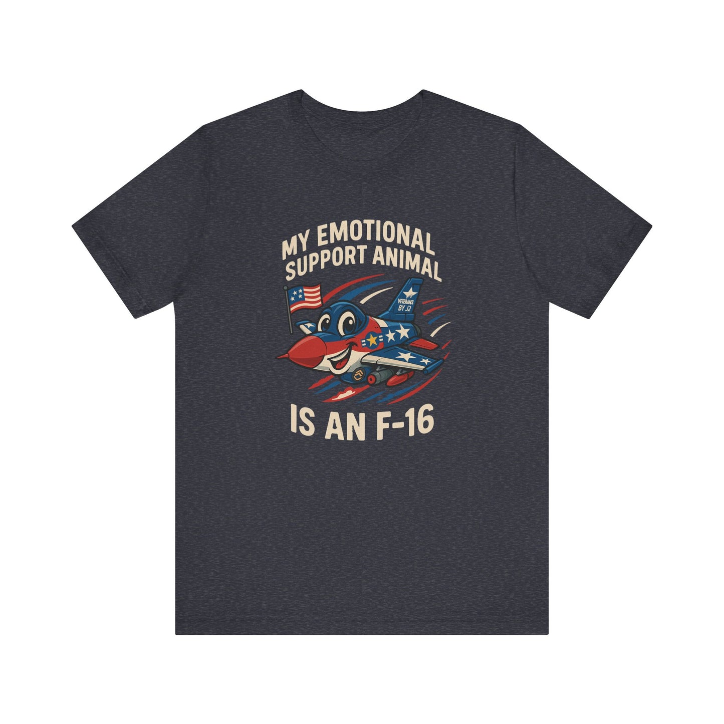 My Emotional Support Animal F-16 Tee, Funny T-Shirt, Aviation Gift, Pilot Humor, Military Apparel, Casual Wear