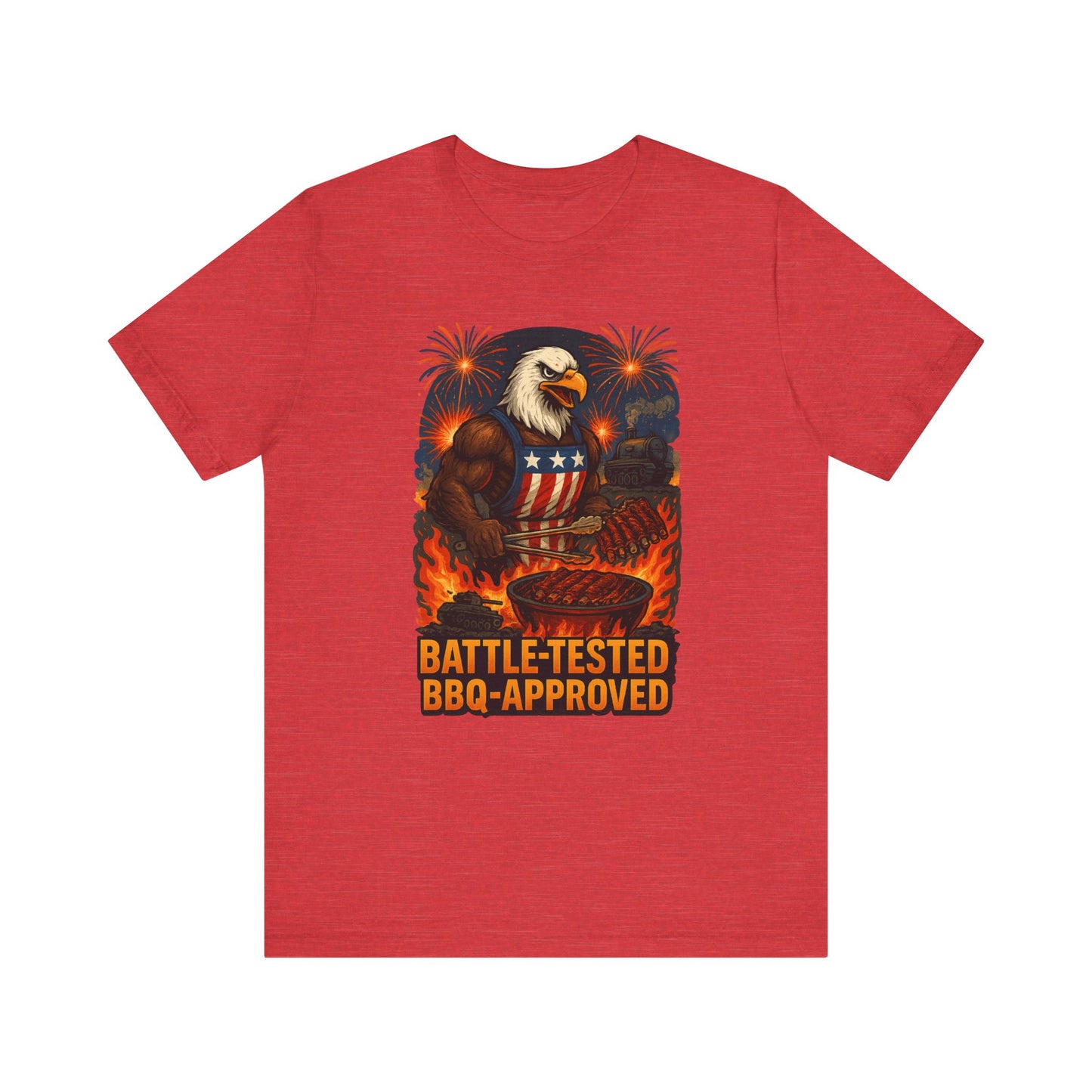 Patriotic BBQ Eagle Tee - Perfect for Independence Day, BBQs, and Casual Outings, Unisex Tee, Fireworks Shirt, Summer Apparel, Holiday Gift