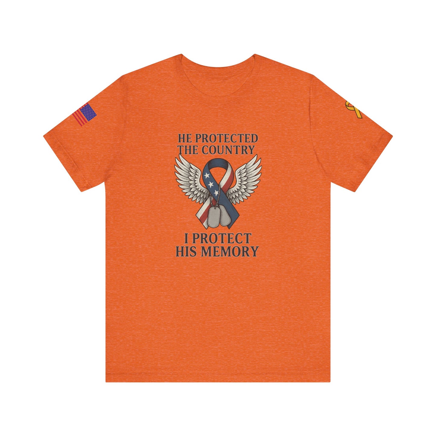 Memorial Tribute Tee: His Memory, Honor Their Legacy, Short Sleeve T-Shirt for Remembrance