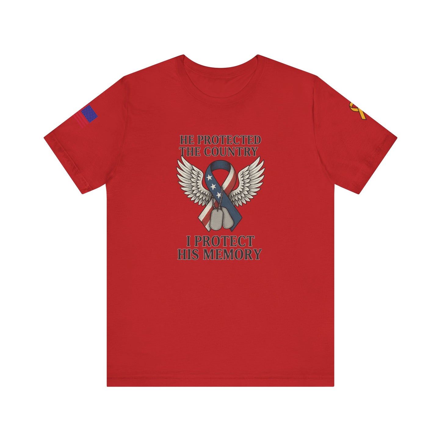 Memorial Tribute Tee: His Memory, Honor Their Legacy, Short Sleeve T-Shirt for Remembrance