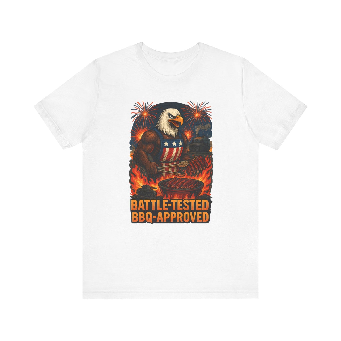 Patriotic BBQ Eagle Tee - Perfect for Independence Day, BBQs, and Casual Outings, Unisex Tee, Fireworks Shirt, Summer Apparel, Holiday Gift