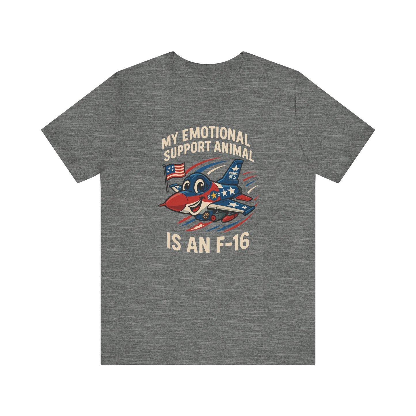 My Emotional Support Animal F-16 Tee, Funny T-Shirt, Aviation Gift, Pilot Humor, Military Apparel, Casual Wear