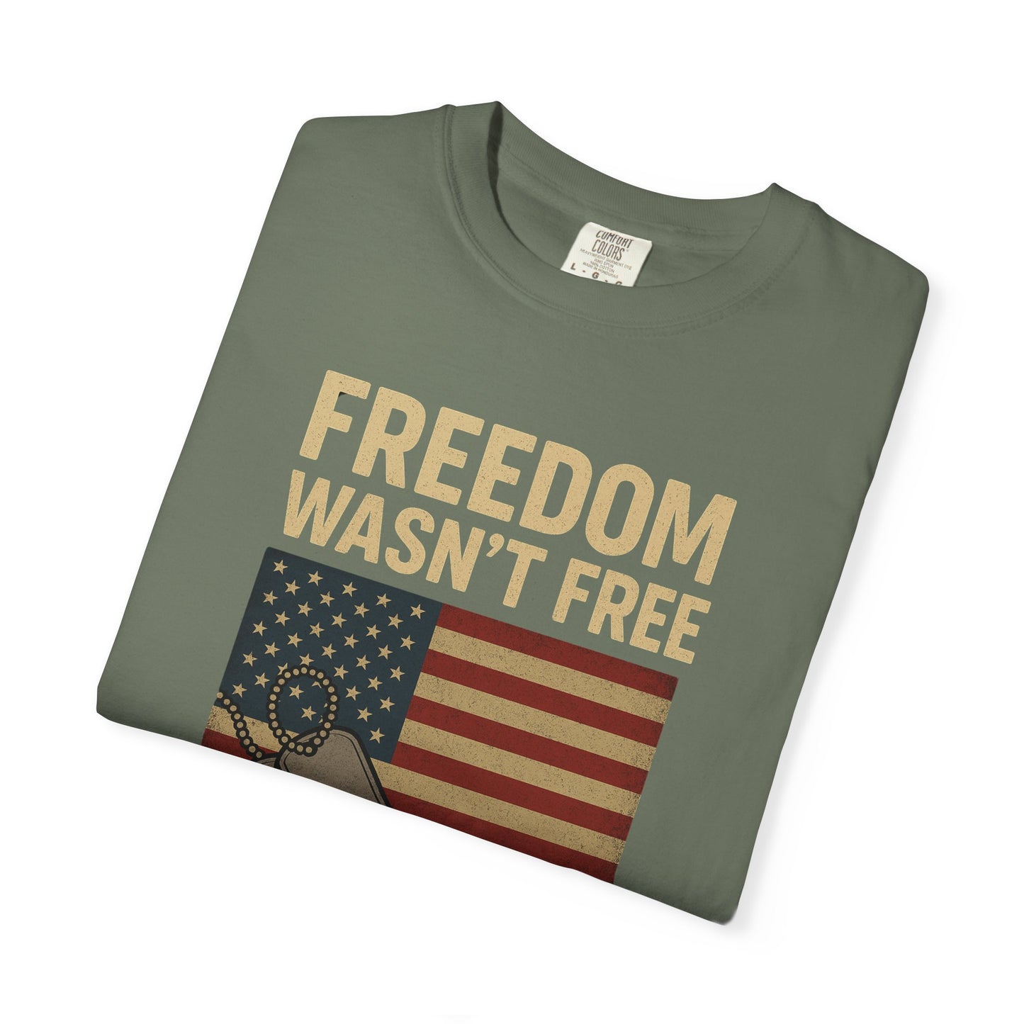 Patriotic Freedom T-Shirt - Unisex Garment-Dyed Tee for Veterans, Memorial Day, Independence Day, Everyday Wear, Stylish Casual Top
