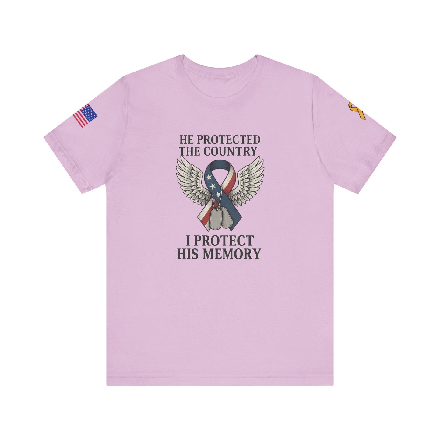 Memorial Tribute Tee: His Memory, Honor Their Legacy, Short Sleeve T-Shirt for Remembrance