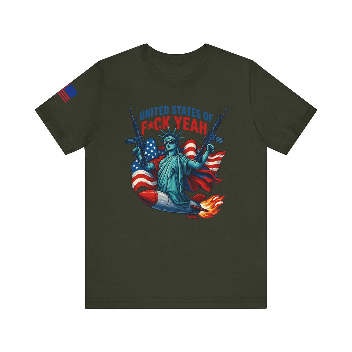 United State of F*CK YEA Patriotic Graphic T-Shirt, Freedom Tee, USA Shirt, 4th of July Top, Independence Day Wear, Statement Tee