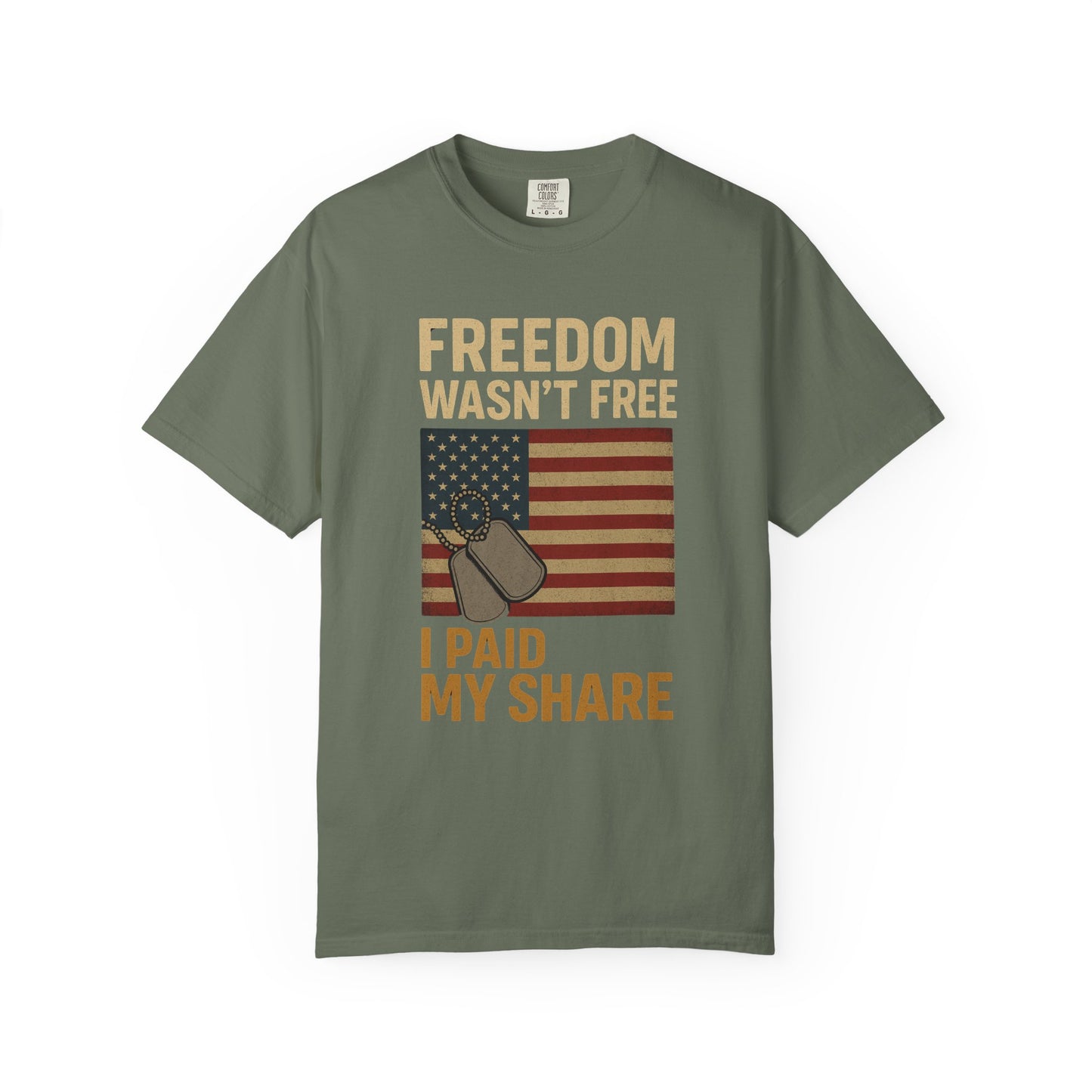 Patriotic Freedom T-Shirt - Unisex Garment-Dyed Tee for Veterans, Memorial Day, Independence Day, Everyday Wear, Stylish Casual Top