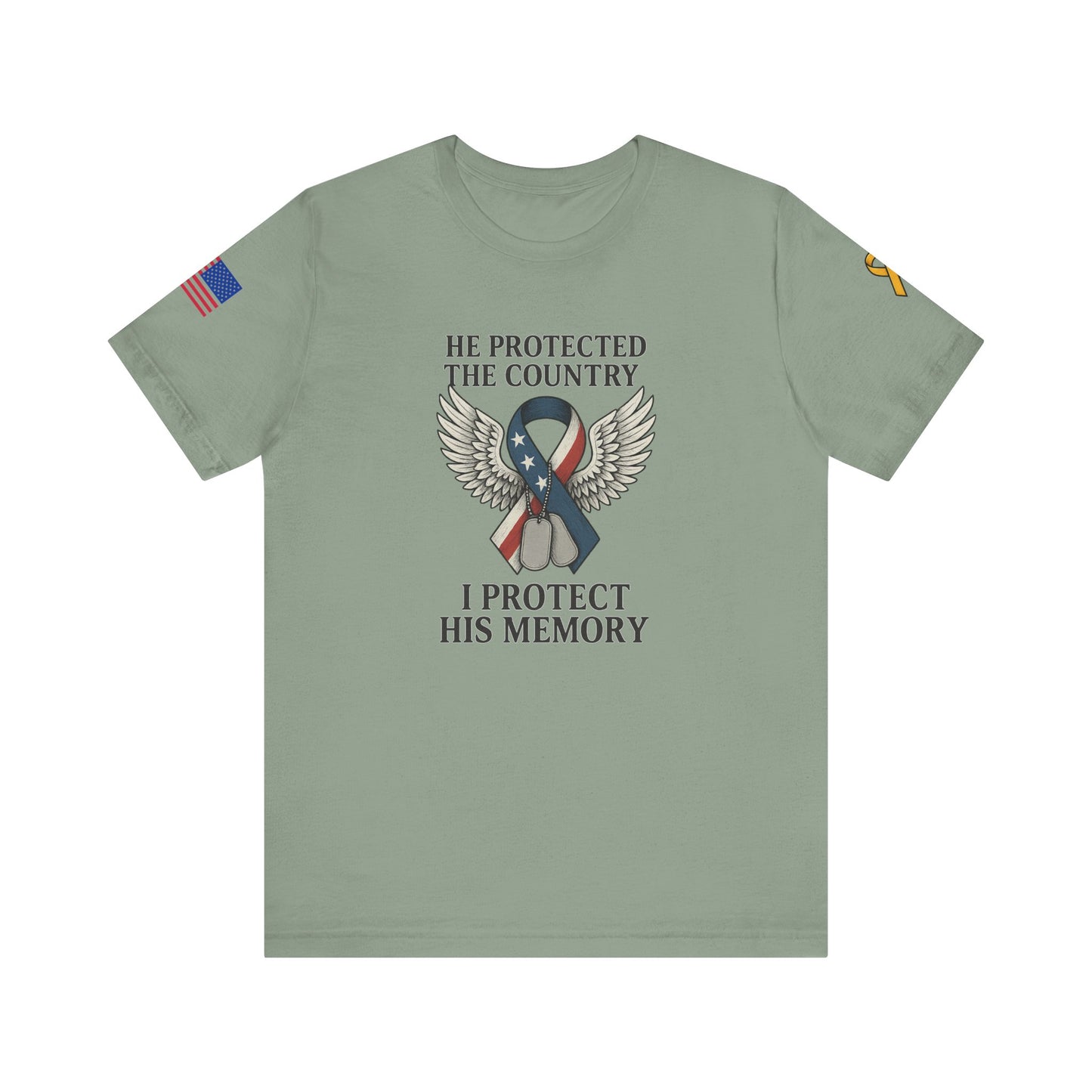 Memorial Tribute Tee: His Memory, Honor Their Legacy, Short Sleeve T-Shirt for Remembrance