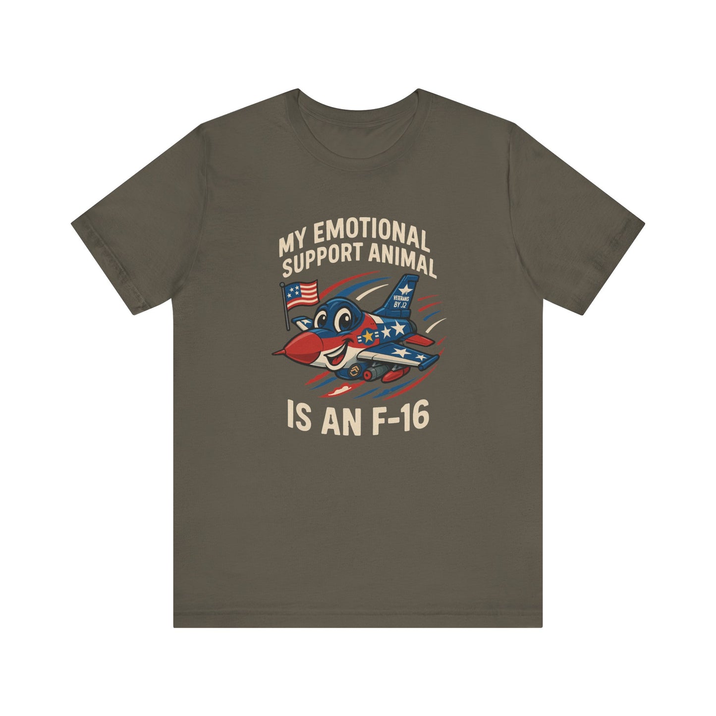 My Emotional Support Animal F-16 Tee, Funny T-Shirt, Aviation Gift, Pilot Humor, Military Apparel, Casual Wear