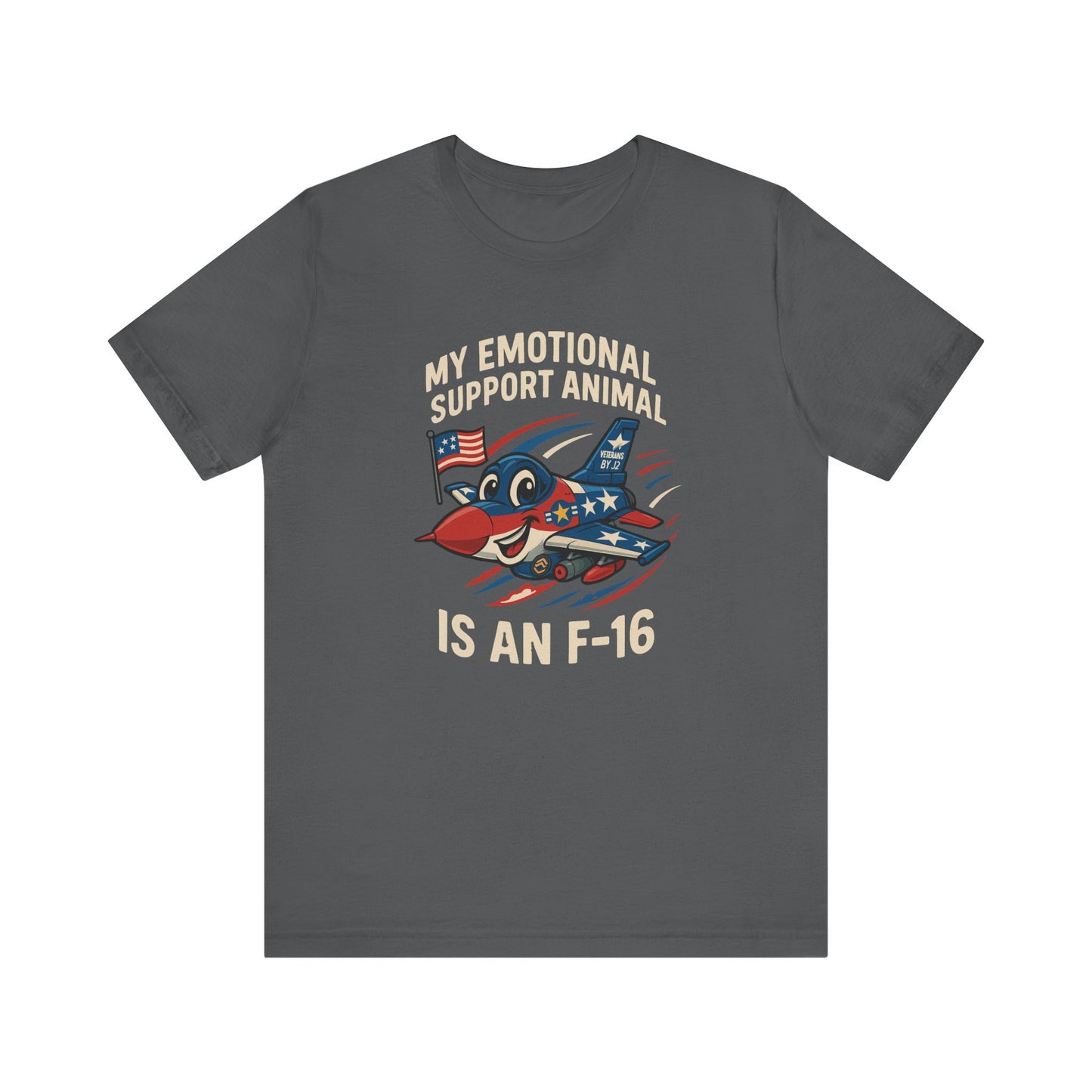 My Emotional Support Animal F-16 Tee, Funny T-Shirt, Aviation Gift, Pilot Humor, Military Apparel, Casual Wear