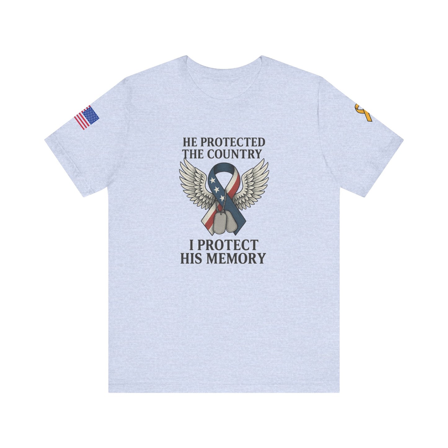 Memorial Tribute Tee: His Memory, Honor Their Legacy, Short Sleeve T-Shirt for Remembrance