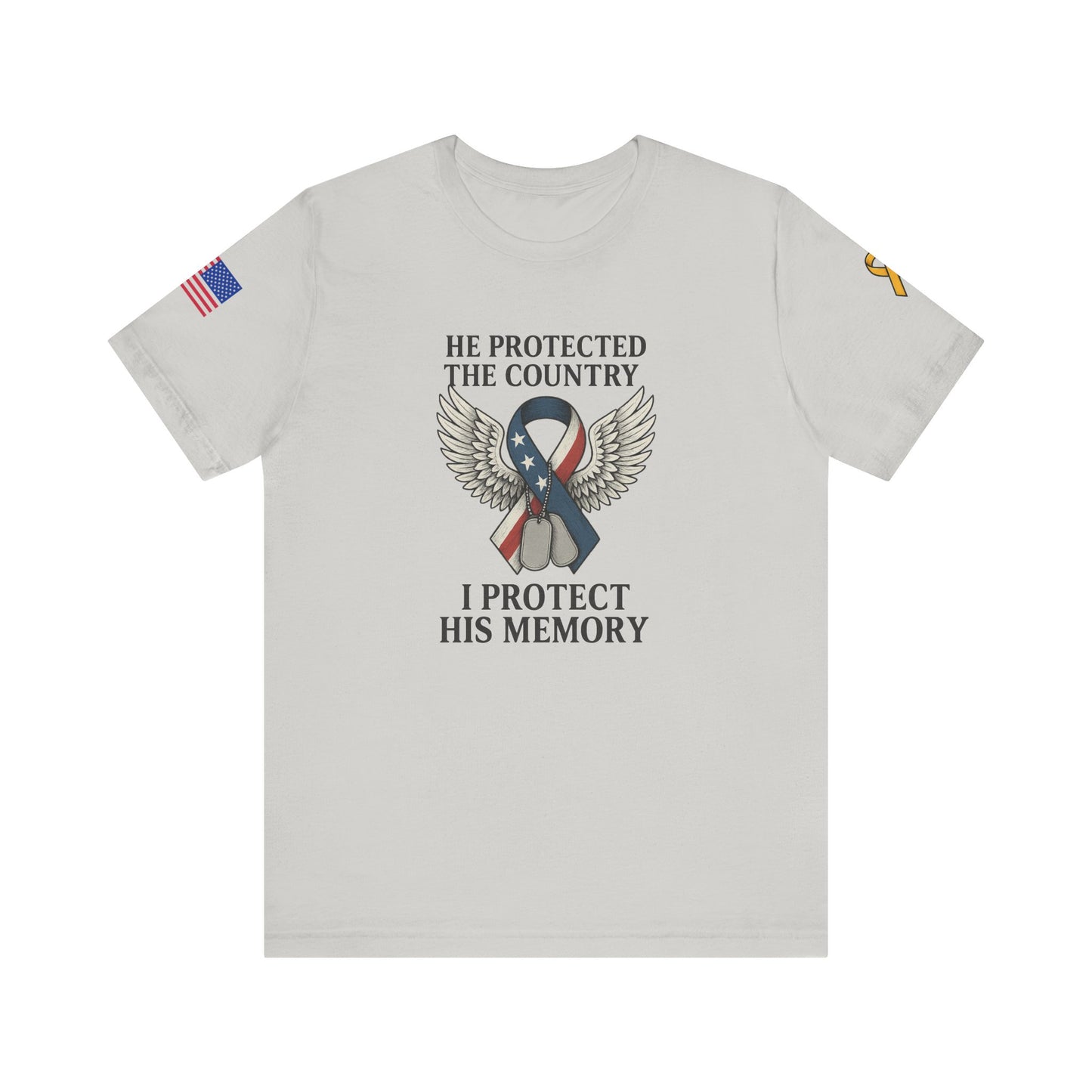 Memorial Tribute Tee: His Memory, Honor Their Legacy, Short Sleeve T-Shirt for Remembrance