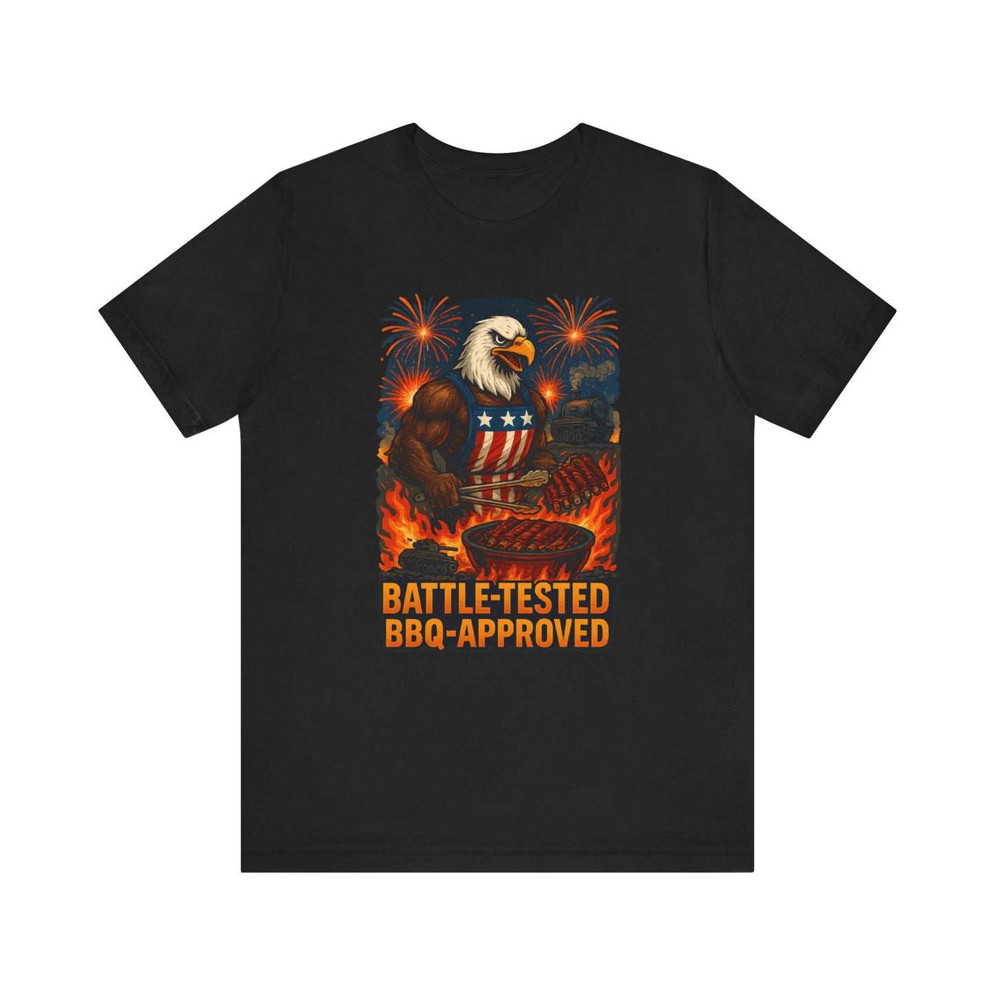 Patriotic BBQ Eagle Tee - Perfect for Independence Day, BBQs, and Casual Outings, Unisex Tee, Fireworks Shirt, Summer Apparel, Holiday Gift