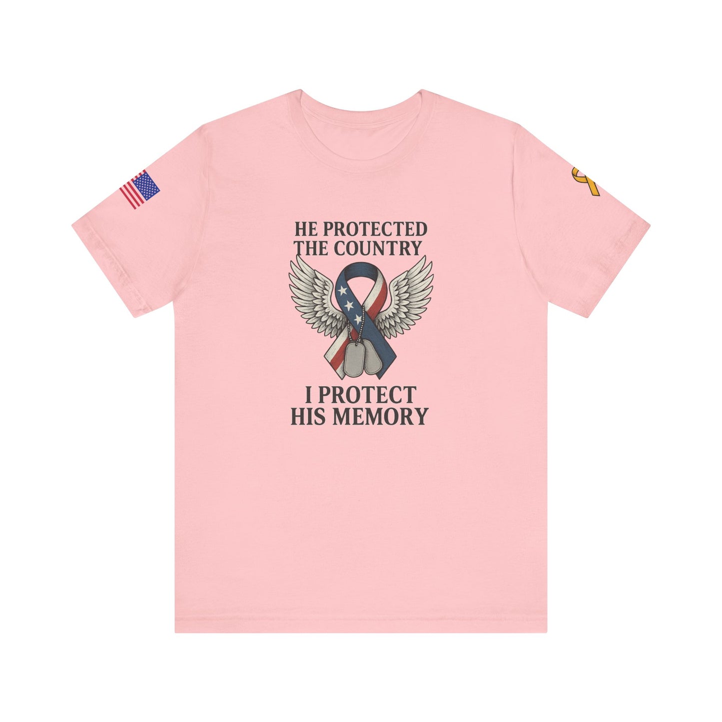 Memorial Tribute Tee: His Memory, Honor Their Legacy, Short Sleeve T-Shirt for Remembrance