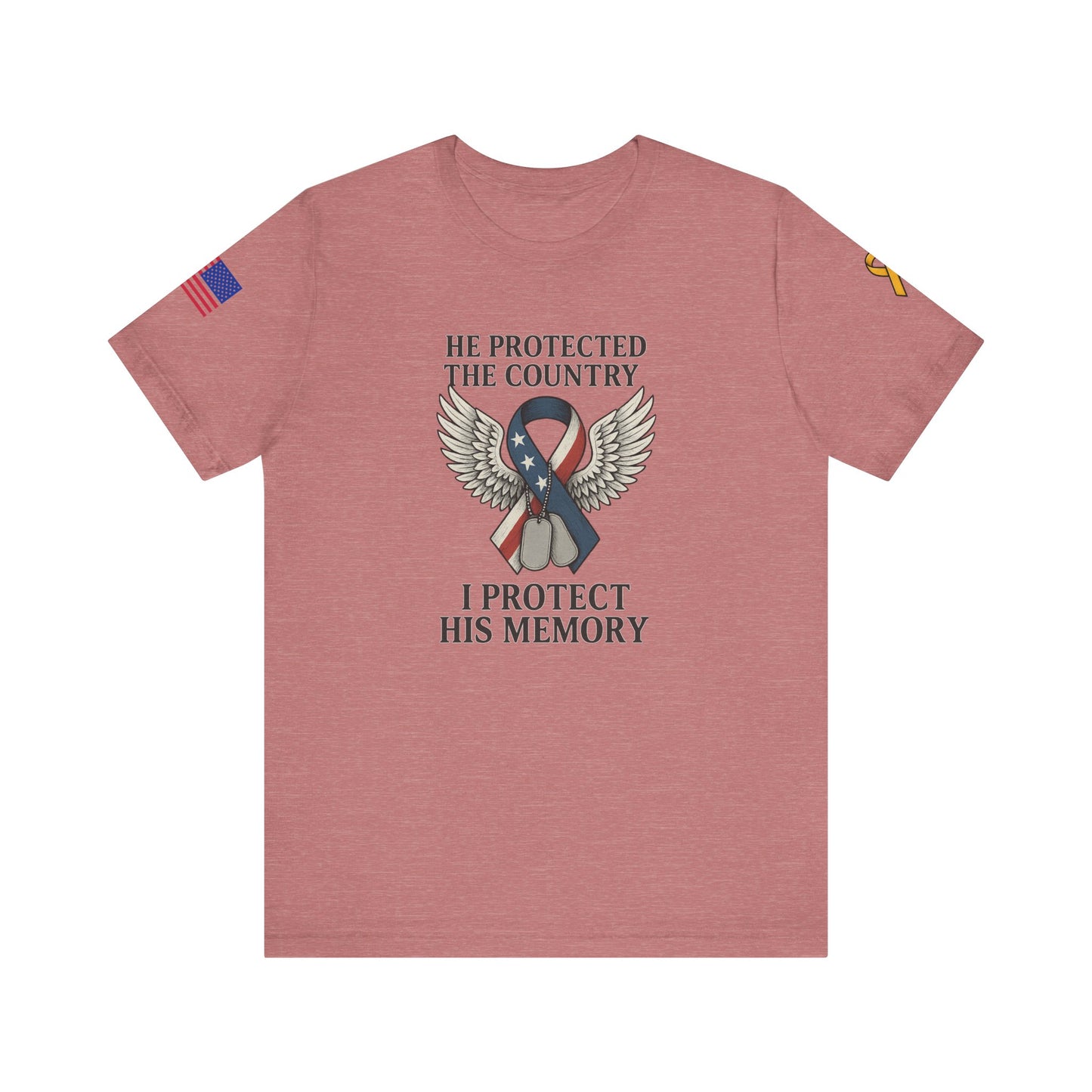 Memorial Tribute Tee: His Memory, Honor Their Legacy, Short Sleeve T-Shirt for Remembrance