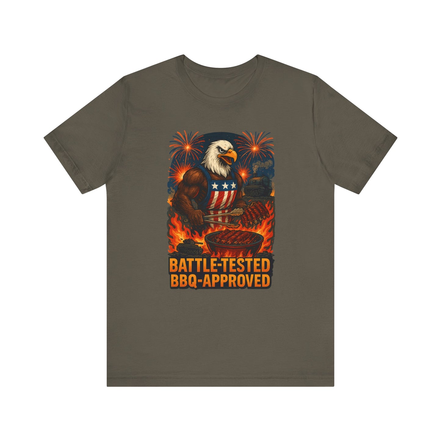 Patriotic BBQ Eagle Tee - Perfect for Independence Day, BBQs, and Casual Outings, Unisex Tee, Fireworks Shirt, Summer Apparel, Holiday Gift