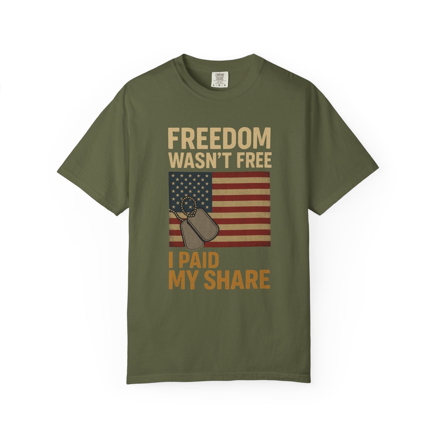 Patriotic Freedom T-Shirt - Unisex Garment-Dyed Tee for Veterans, Memorial Day, Independence Day, Everyday Wear, Stylish Casual Top