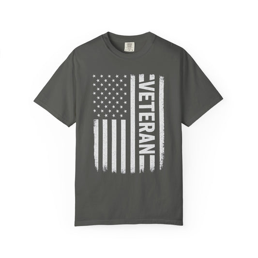 Patriotic Veteran T-Shirt, Unisex Garment-Dyed Tee for Veterans, Memorial Day, Independence Day, Casual Wear, Gifts for Veterans