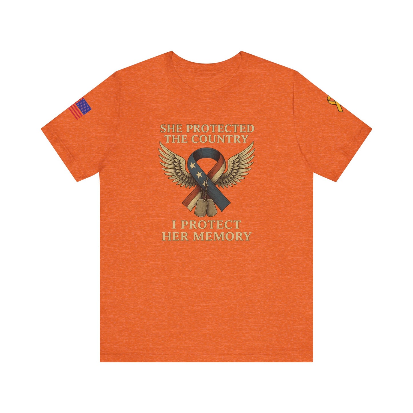 Memorial Tribute Tee: Her Memory Honor Their Legacy, Short Sleeve T-Shirt for Remembrance