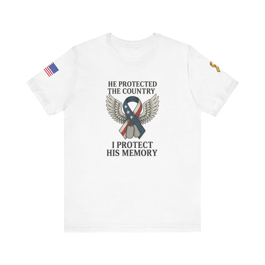 Memorial Tribute Tee: His Memory, Honor Their Legacy, Short Sleeve T-Shirt for Remembrance
