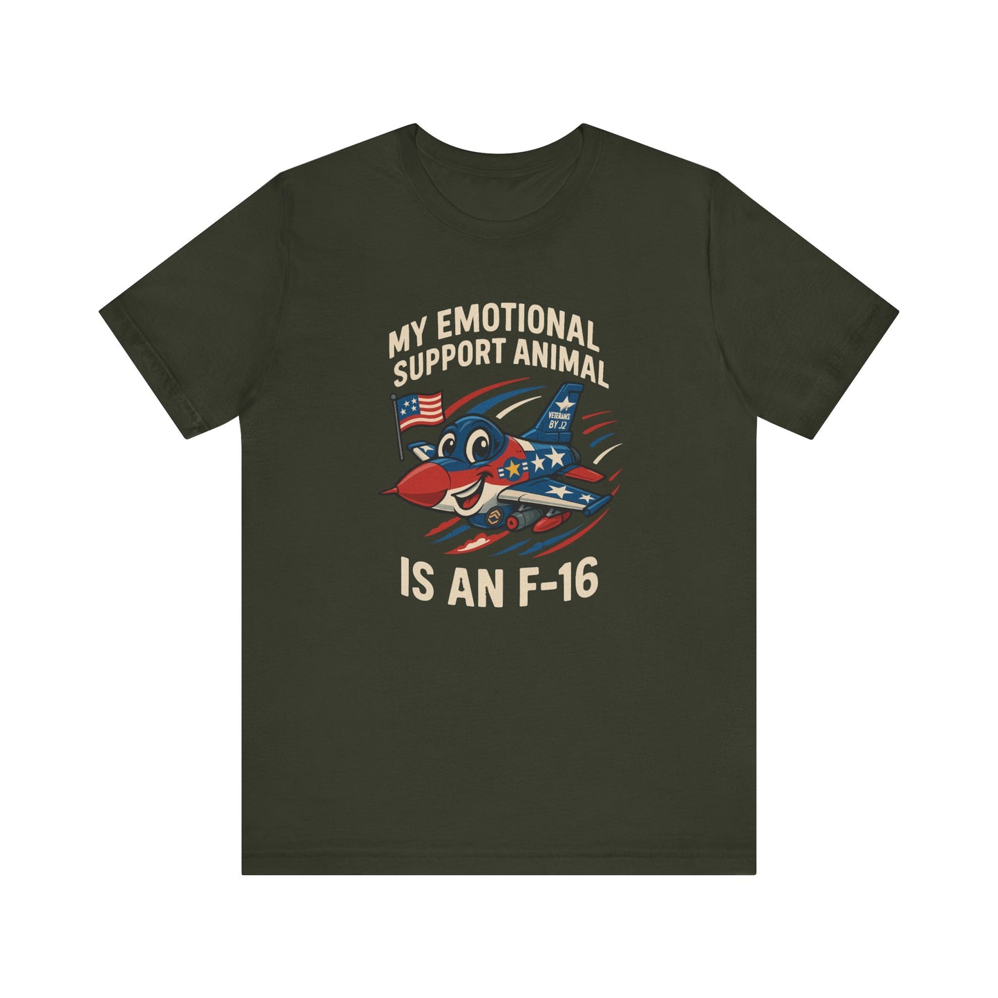 My Emotional Support Animal F-16 Tee, Funny T-Shirt, Aviation Gift, Pilot Humor, Military Apparel, Casual Wear