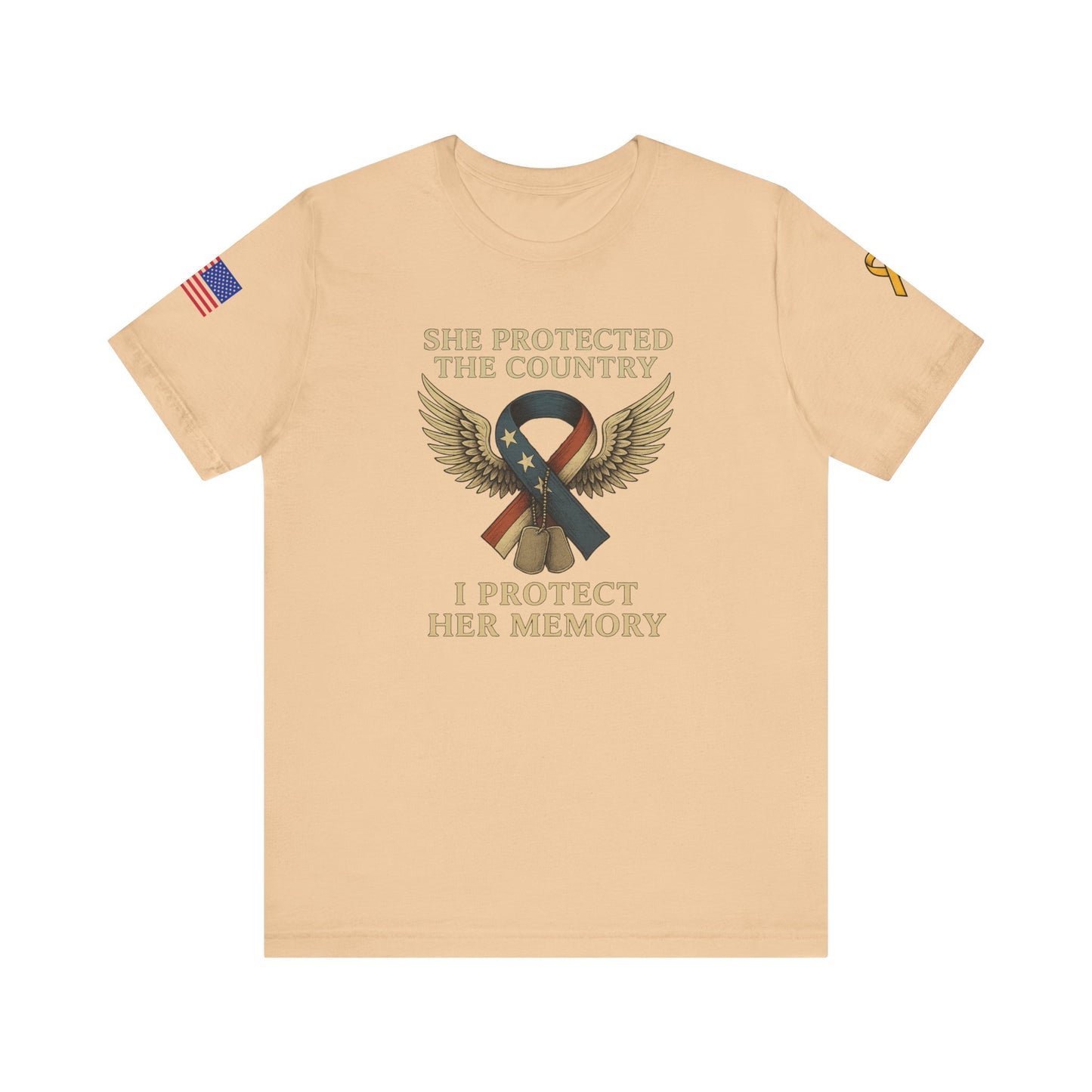Memorial Tribute Tee: Her Memory Honor Their Legacy, Short Sleeve T-Shirt for Remembrance