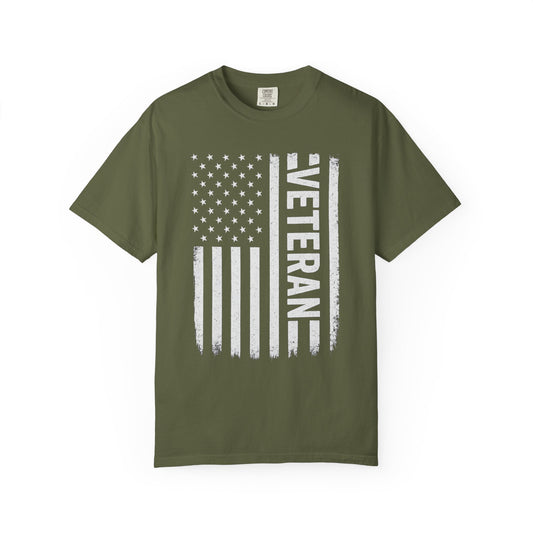 Patriotic Veteran T-Shirt, Unisex Garment-Dyed Tee for Veterans, Memorial Day, Independence Day, Casual Wear, Gifts for Veterans