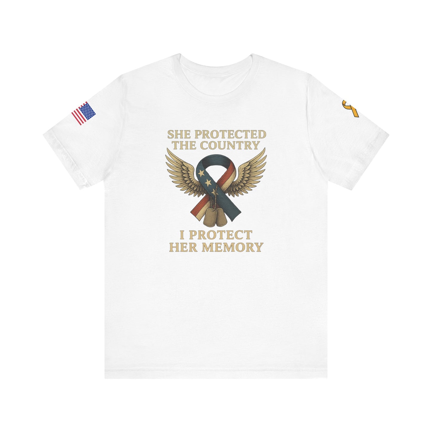 Memorial Tribute Tee: Her Memory Honor Their Legacy, Short Sleeve T-Shirt for Remembrance