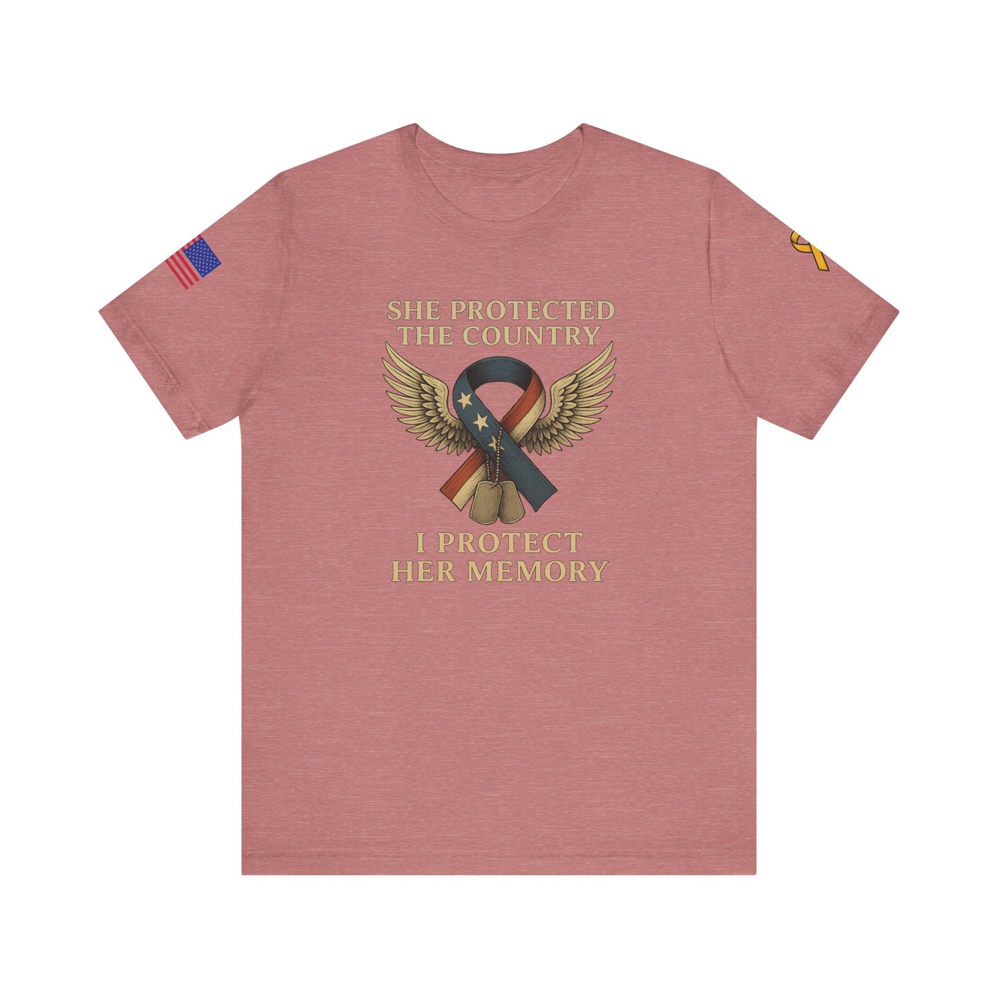 Memorial Tribute Tee: Her Memory Honor Their Legacy, Short Sleeve T-Shirt for Remembrance